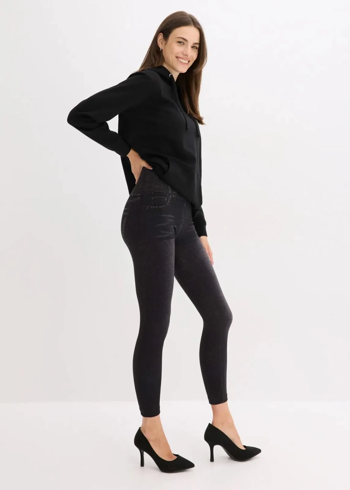bonprix Wäsche·Shapewear|Wäsche·Socken & Strumpfhosen^Shape Seamless Strumpfleggings Jeansoptik mit starker Formkraft schwarz jeansoptik