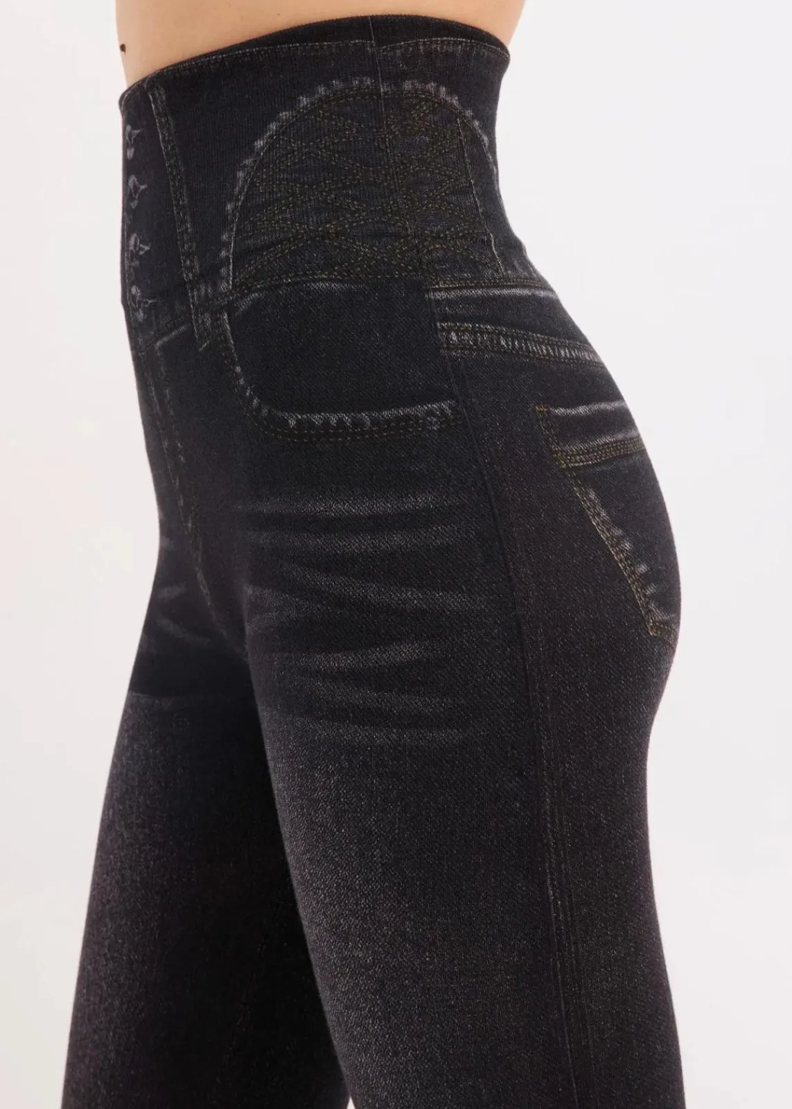 bonprix Wäsche·Shapewear|Wäsche·Socken & Strumpfhosen^Shape Seamless Strumpfleggings Jeansoptik mit starker Formkraft schwarz jeansoptik