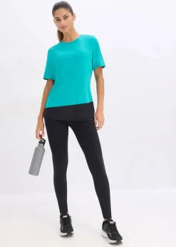 bonprix Bekleidung·Sweat|Bekleidung·Kleider^Shaping-Sport-Leggings aus stabilem Baumwollgrifff schwarz