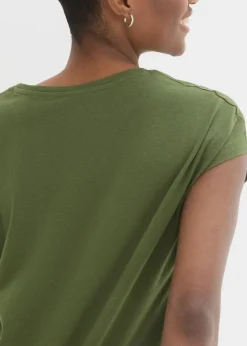 bonprix Shirts & Tops^Shirt dunkelkhaki/schwarz bedruckt