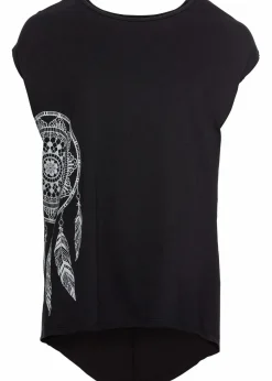 bonprix Shirts & Tops|Nachhaltigere Materialien^Shirt schwarz/stahlgrau Traumfänger