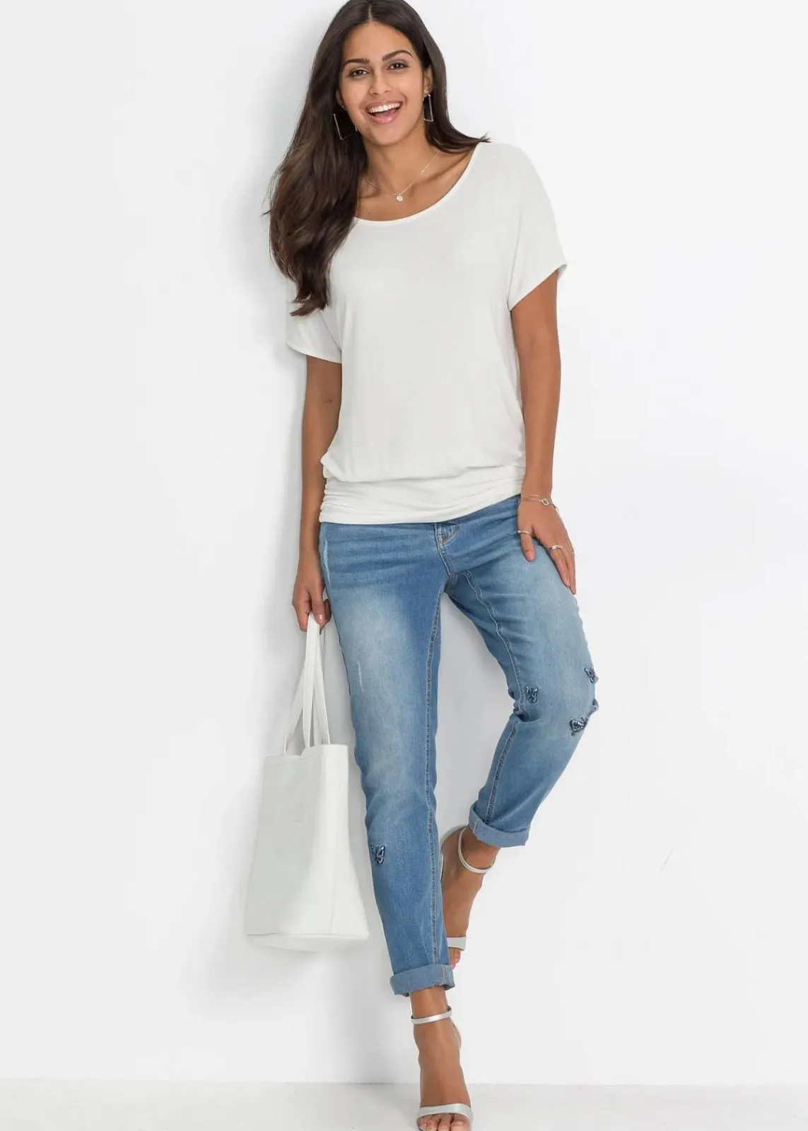bonprix Nachhaltigere Materialien|Shirts & Tops^Shirt wollweiß