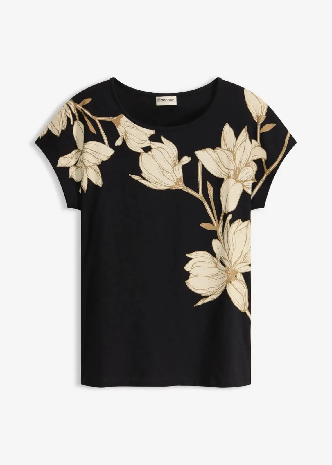 bonprix Nachhaltigere Materialien|Shirts & Tops^Shirt schwarz/hellsand/camel floral