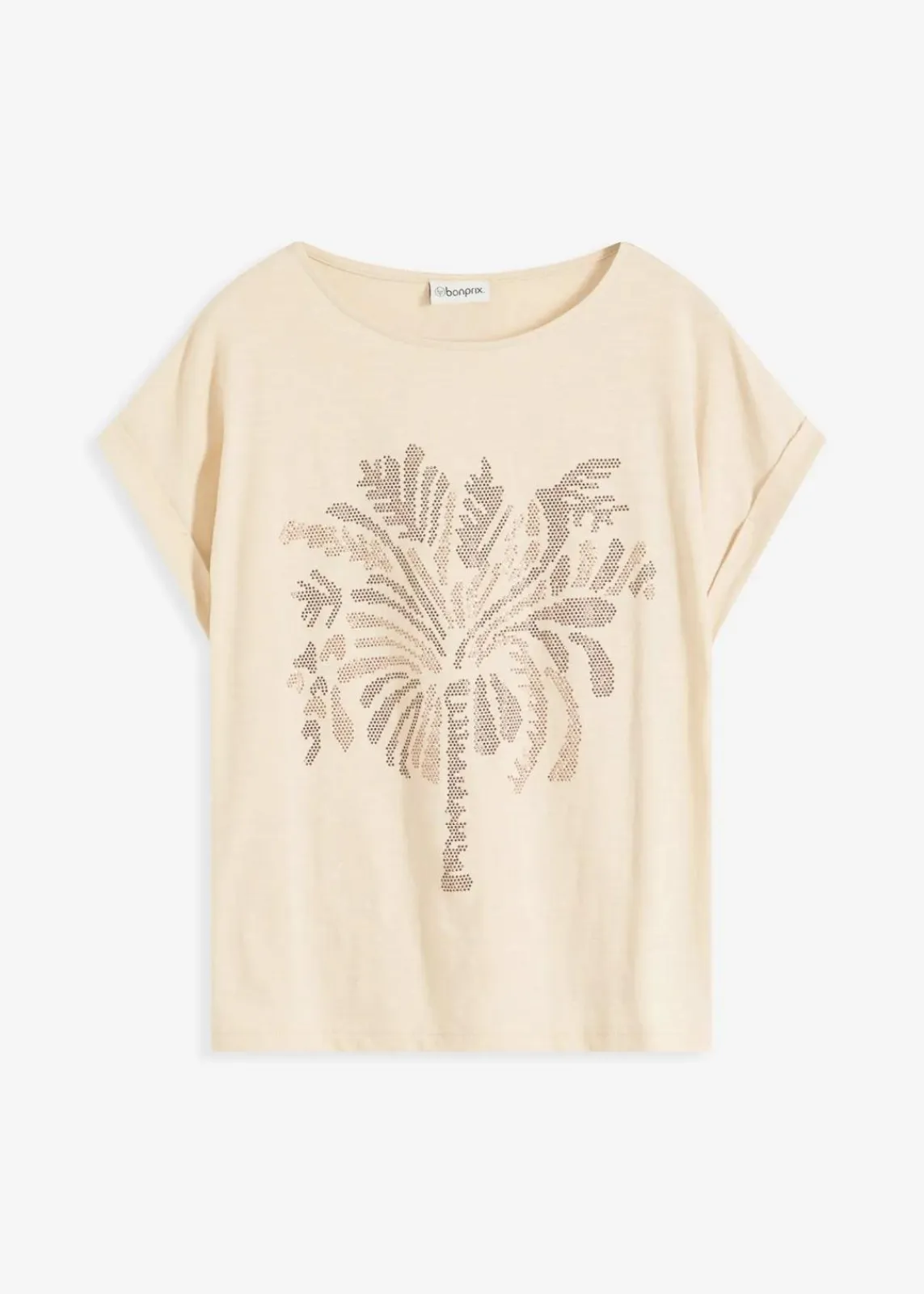 bonprix Shirts & Tops^Shirt aus Baumwolle mit Nietenapplikation hellsand