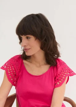 bonprix Nachhaltigere Materialien|Shirts & Tops^Shirt aus Baumwoll-Mix pinklady