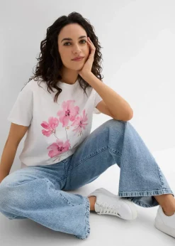 bonprix Shirts & Tops^Shirt aus Bio-Baumwolle weiß bedruckt