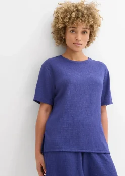 bonprix Zweiteiler & Sets|Shirts & Tops^Shirt aus Borkencrepe dunkelpazifik