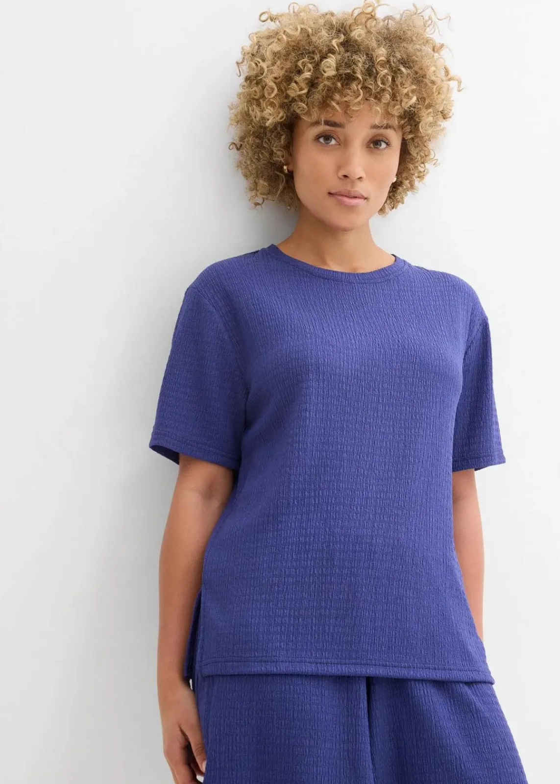 bonprix Zweiteiler & Sets|Shirts & Tops^Shirt aus Borkencrepe dunkelpazifik