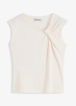 bonprix Shirts & Tops^Shirt aus elastischem Baumwoll-Mix naturbeige