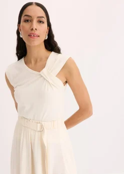 bonprix Shirts & Tops^Shirt aus elastischem Baumwoll-Mix naturbeige