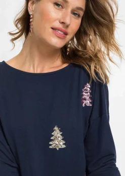 bonprix Shirts & Tops|Nachhaltigere Materialien^Shirt aus fließendem Viskose-Mix dunkelblau