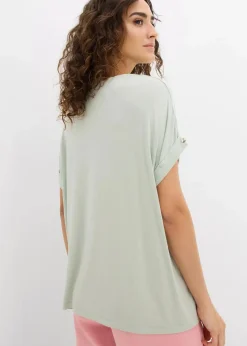 bonprix Nachhaltigere Materialien|Shirts & Tops^Shirt aus fließendem Viskose-Mix hellschilf