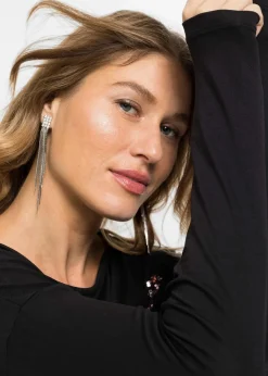 bonprix Nachhaltigere Materialien|Shirts & Tops^Shirt aus fließendem Viskose-Mix schwarz