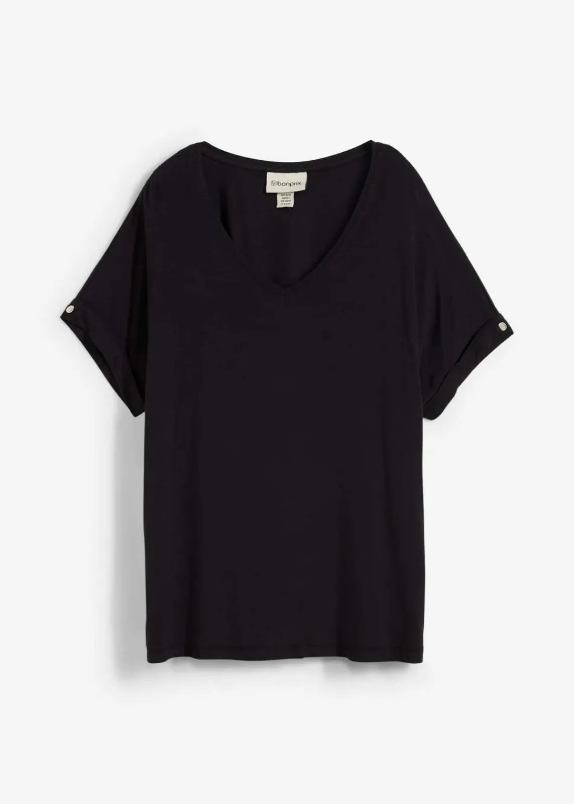 bonprix Nachhaltigere Materialien|Shirts & Tops^Shirt aus fließendem Viskose-Mix schwarz