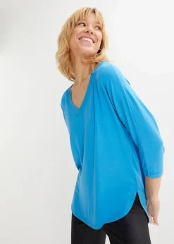 bonprix Shirts & Tops^Shirt aus fließendem Viskose-Mix mittelmeerblau