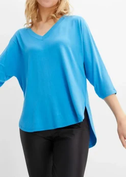 bonprix Shirts & Tops^Shirt aus fließendem Viskose-Mix mittelmeerblau