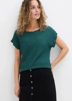 bonprix Shirts & Tops^Shirt aus leichtem Crêpe mattgrün