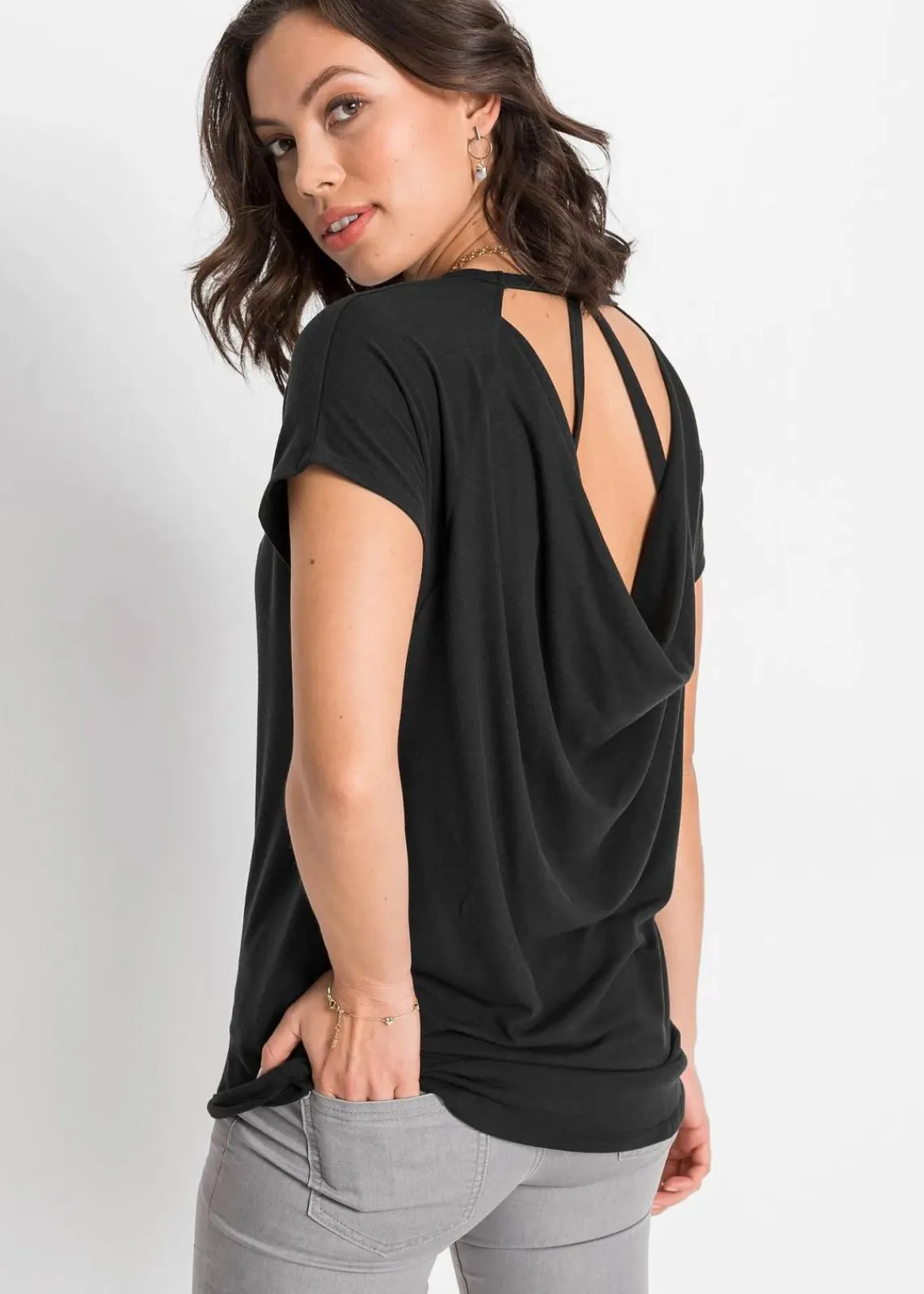 bonprix Nachhaltigere Materialien|Shirts & Tops^Shirt aus nachhaltiger Visksose schwarz
