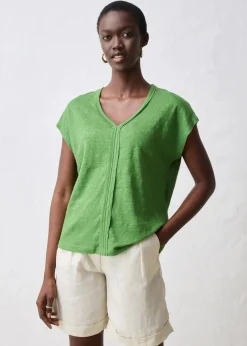 bonprix Premium|Shirts & Tops^Shirt aus reinem Leinen forstgrün