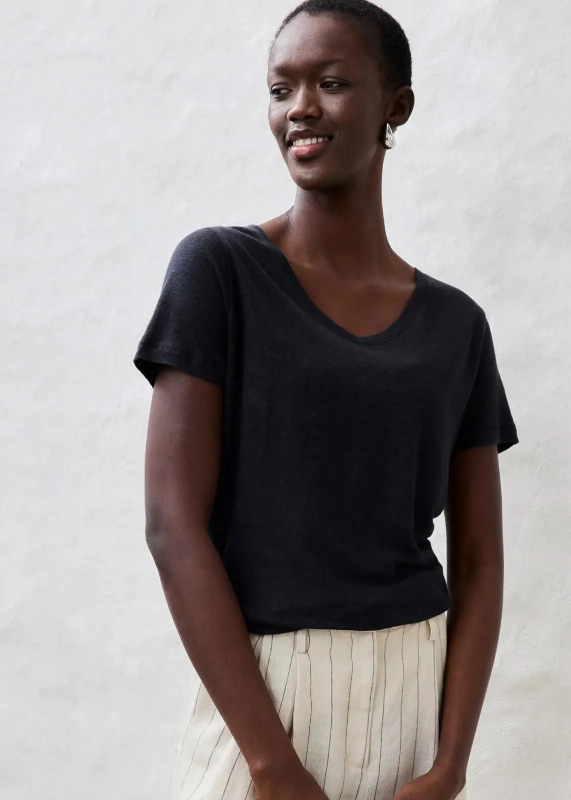 bonprix Premium|Shirts & Tops^Shirt aus reinem Leinen schwarz