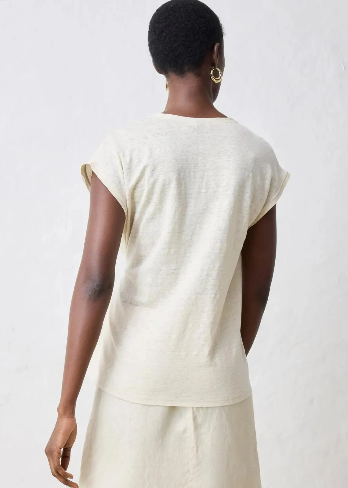 bonprix Premium|Shirts & Tops^Shirt aus reinem Leinen mit Webbesatz hellsand