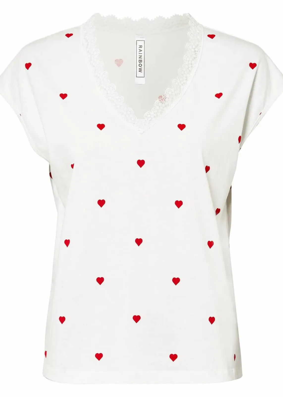 bonprix Shirts & Tops^Shirt aus reiner Baumwolle wollweiß bedruckt