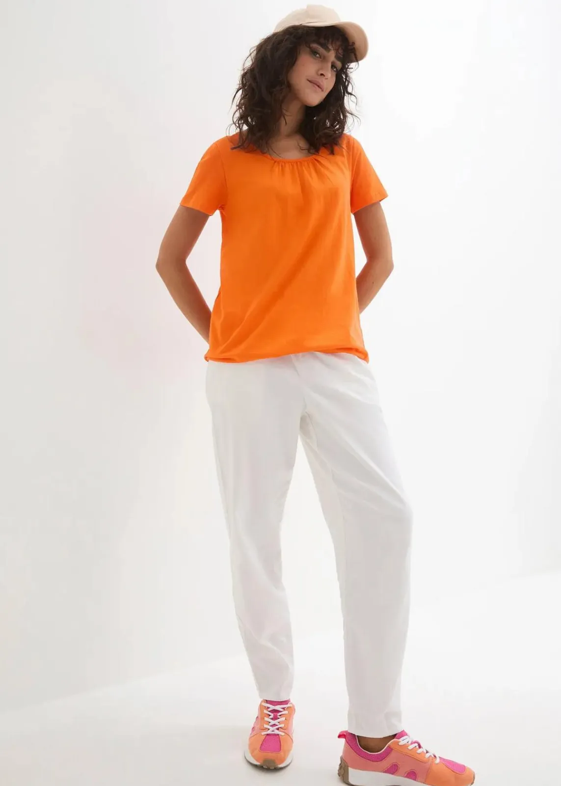 bonprix Shirts & Tops^Shirt aus reiner Baumwolle, Kurzarm warmorange