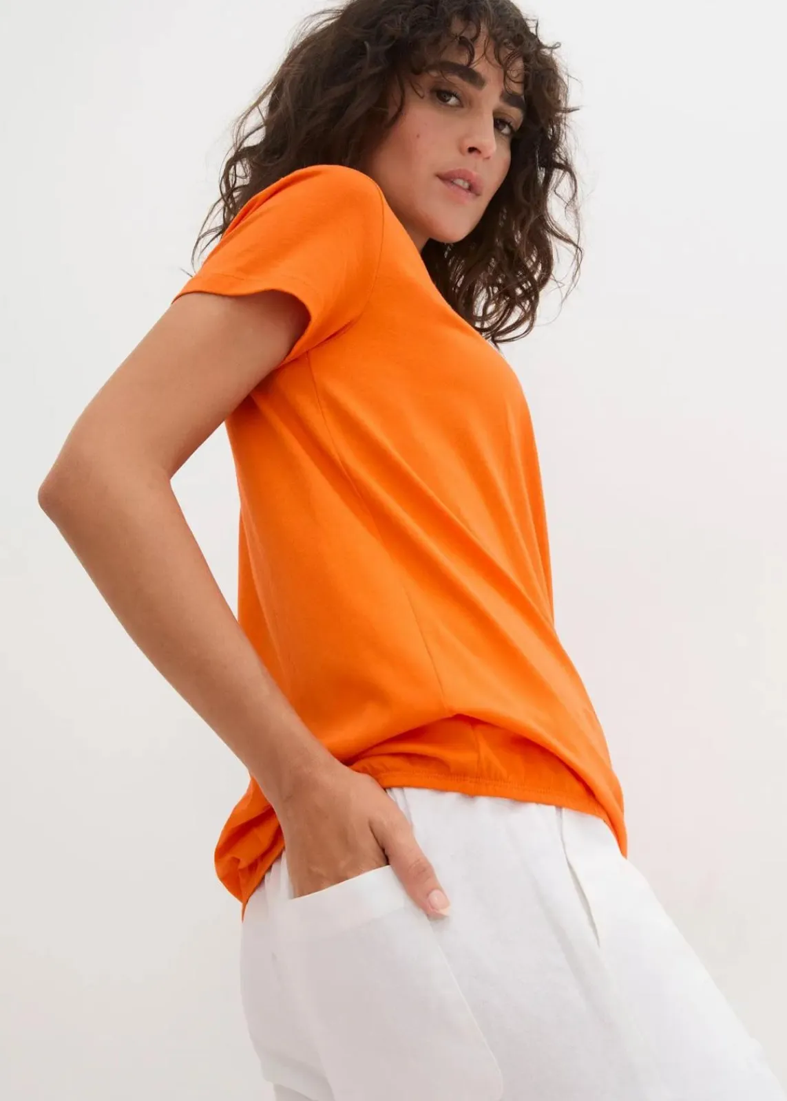 bonprix Shirts & Tops^Shirt aus reiner Baumwolle, Kurzarm warmorange