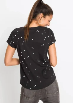 bonprix Shirts & Tops^Shirt aus reiner Baumwolle schwarz bedruckt