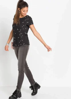 bonprix Shirts & Tops^Shirt aus reiner Baumwolle schwarz bedruckt