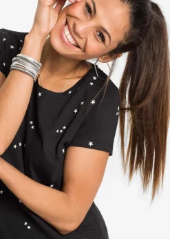 bonprix Shirts & Tops^Shirt aus reiner Baumwolle schwarz bedruckt
