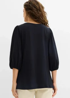 bonprix Nachhaltigere Materialien|Shirts & Tops^Shirt aus reiner Baumwolle schwarz