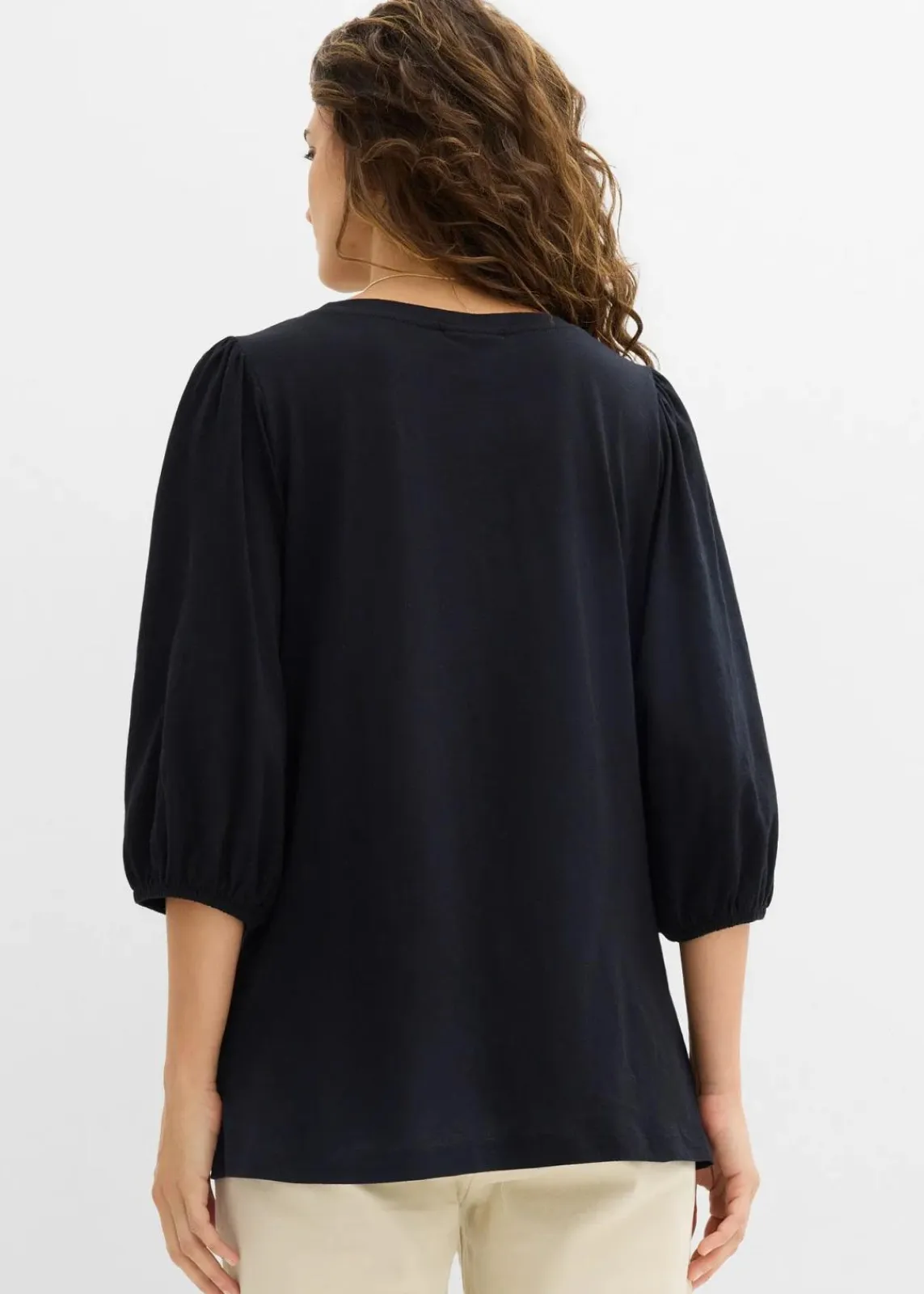 bonprix Nachhaltigere Materialien|Shirts & Tops^Shirt aus reiner Baumwolle schwarz