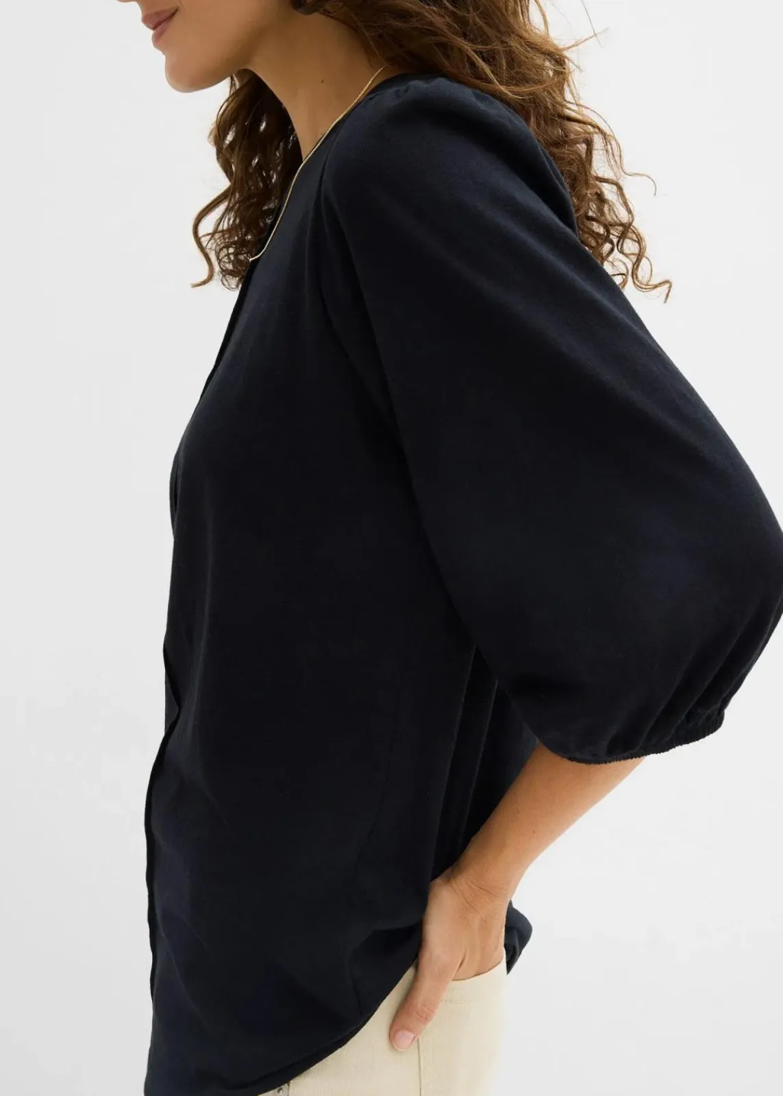 bonprix Nachhaltigere Materialien|Shirts & Tops^Shirt aus reiner Baumwolle schwarz