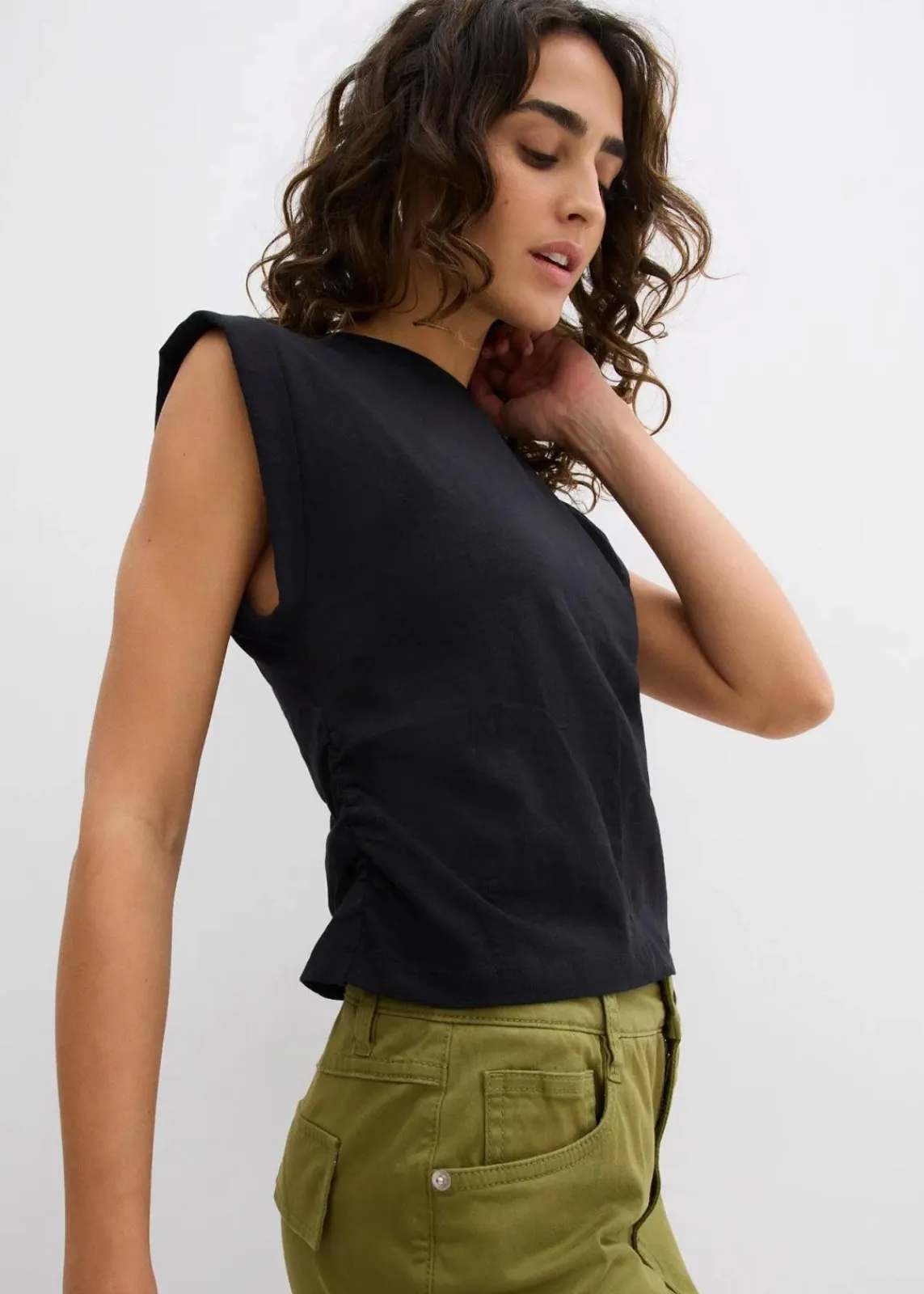 bonprix Shirts & Tops^Shirt aus reiner Baumwolle schwarz