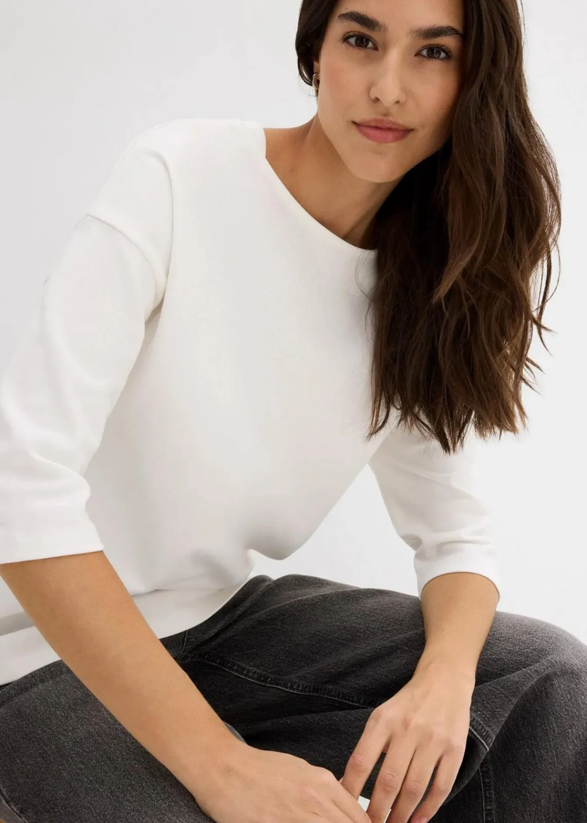 bonprix Shirts & Tops|Nachhaltigere Materialien^Shirt aus reiner Baumwolle wollweiß