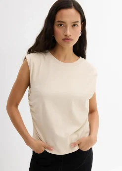 bonprix Shirts & Tops^Shirt aus reiner Baumwolle kieselbeige