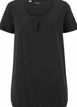 bonprix Shirts & Tops^Shirt aus reiner Baumwolle, Kurzarm schwarz