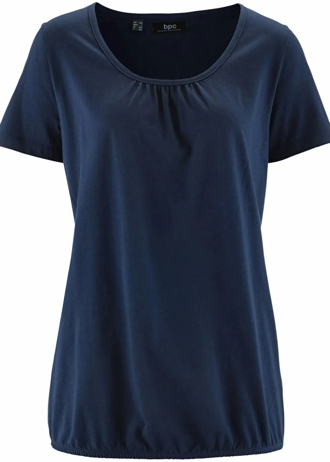 bonprix Shirts & Tops^Shirt aus reiner Baumwolle, Kurzarm dunkelblau
