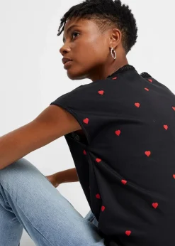 bonprix Shirts & Tops^Shirt aus reiner Baumwolle schwarz bedruckt