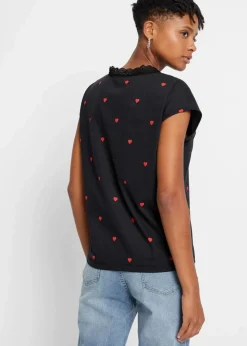 bonprix Shirts & Tops^Shirt aus reiner Baumwolle schwarz bedruckt