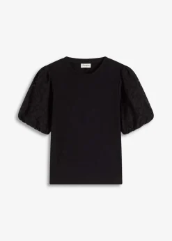 bonprix Shirts & Tops^Shirt aus reiner Baumwolle schwarz