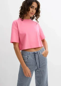 bonprix Shirts & Tops|Nachhaltigere Materialien^Shirt aus reiner Bio-Baumwolle knallrosa