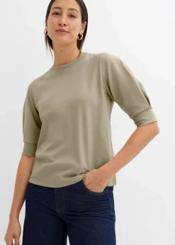 bonprix Shirts & Tops|Nachhaltigere Materialien^Shirt aus reiner Bio-Baumwolle rauchkhaki