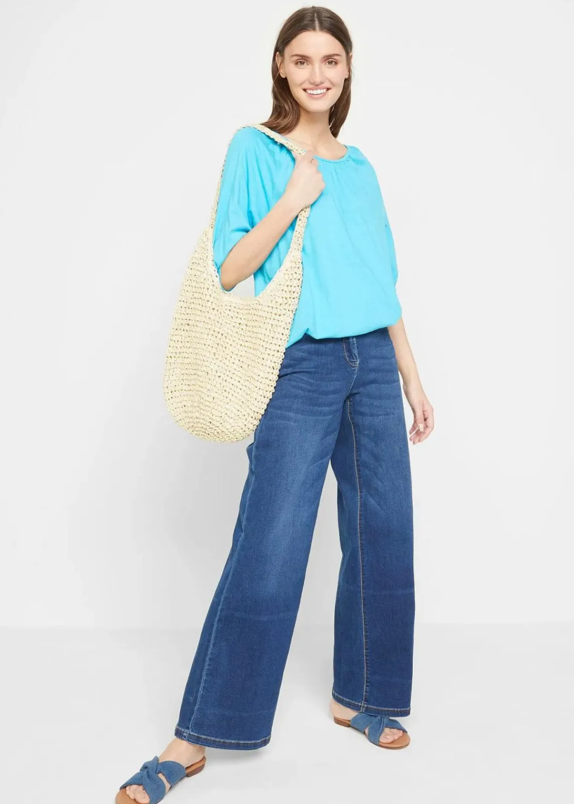 bonprix Nachhaltigere Materialien|Shirts & Tops^Shirt aus reiner Bio-Baumwolle karibikblau