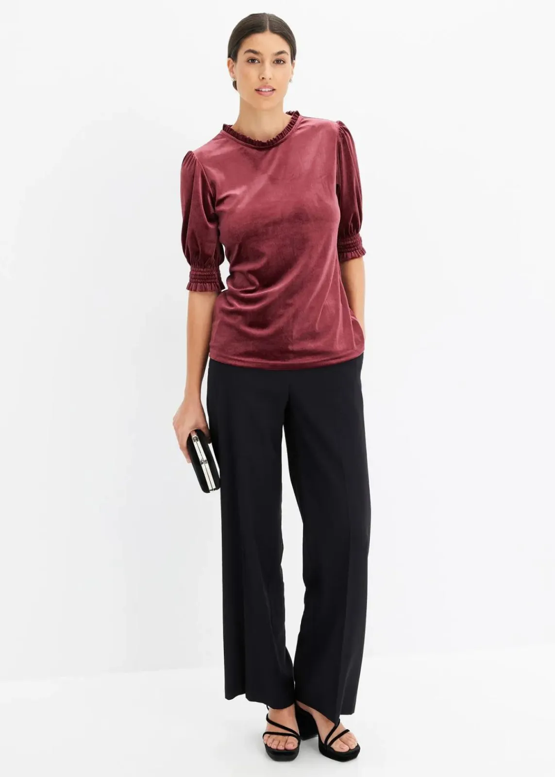 bonprix Shirts & Tops^Shirt aus softem Samt ahornrot