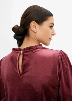 bonprix Shirts & Tops^Shirt aus softem Samt ahornrot