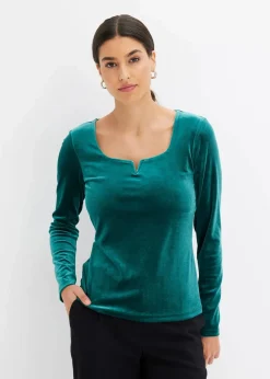 bonprix Shirts & Tops^Shirt aus softem Samt brillantgrün