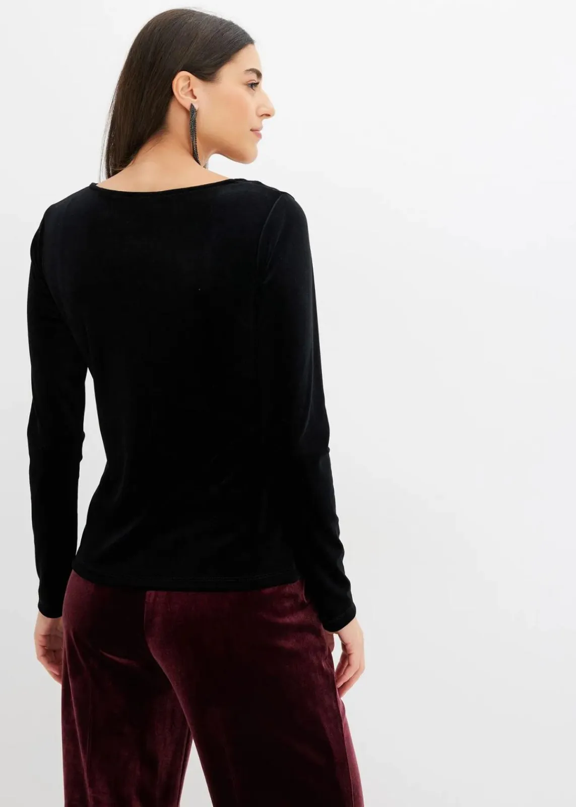bonprix Shirts & Tops^Shirt aus softem Samt schwarz