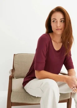 bonprix Shirts & Tops|Basics^Shirt aus softem Viskose-Mix ahornrot